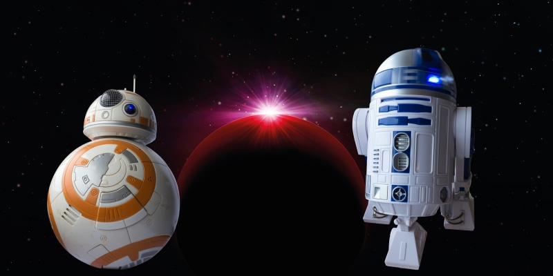 space Shuttle, bb8-droid, light - natural phenomenon, futuristic, night, science, planet - space, rocket, astronaut, space Exploration, glowing, r2d2, marketing