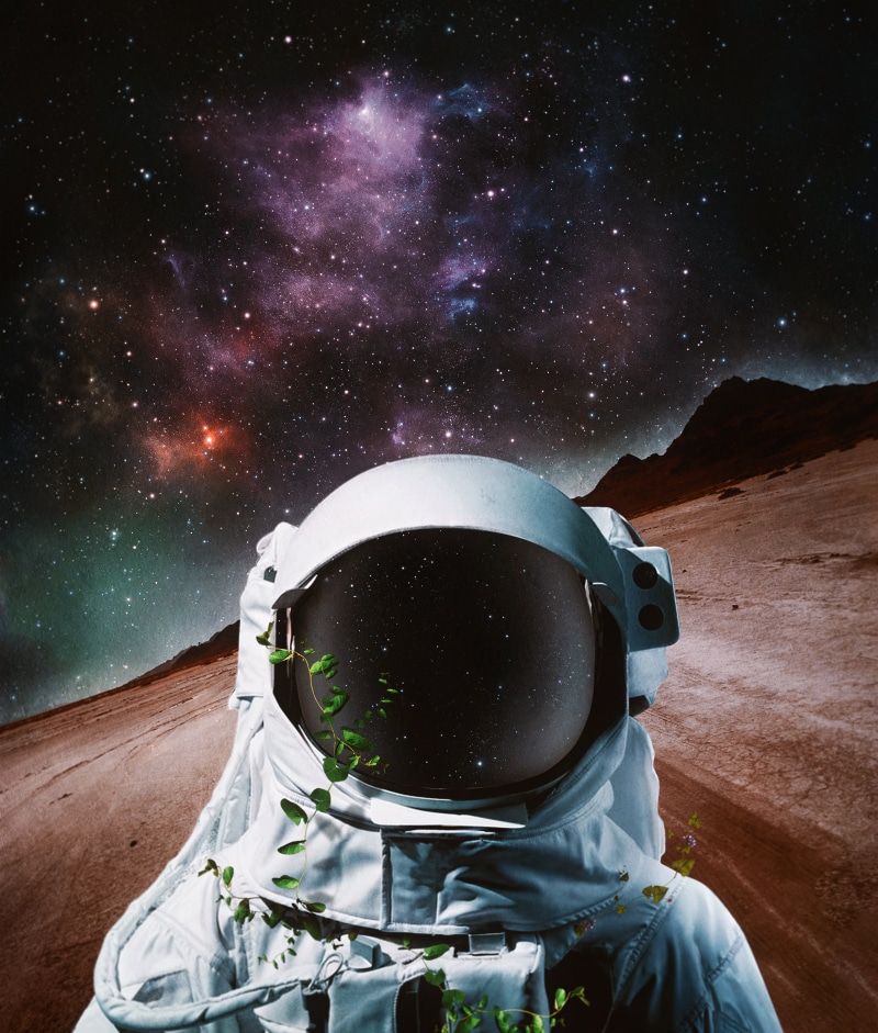 galaxy, one person, exploration, work Helmet, white, space suit, snow, mountain, cosmonaut, science, art, 5K, adventure, blue, astronaut, space, star - Space