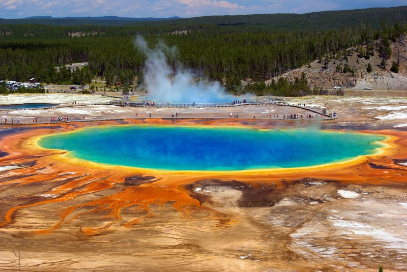 park, america, wyoming, minerals, water, environment, tourism, day, pollution, spring, hot, landscape, usa, yellowstone, non-urban scene, heat - temperature