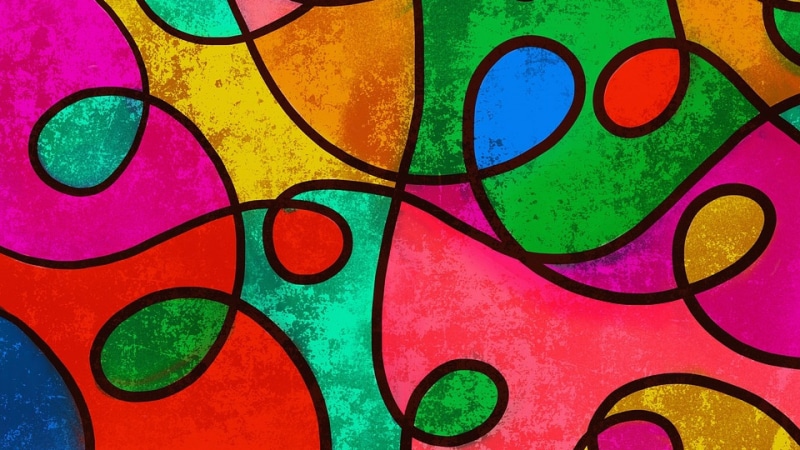 stained glass, material, lines, colorful, painting, design, modern art, pattern, 4K, glass, graphics, circle, window, visual arts, graphic design, art
