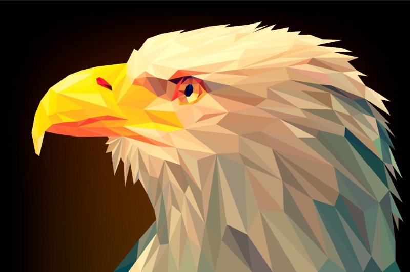 Eagle, Low Poly, Bird, Abstract, Facets, Digital Art, Polygon, 1080P