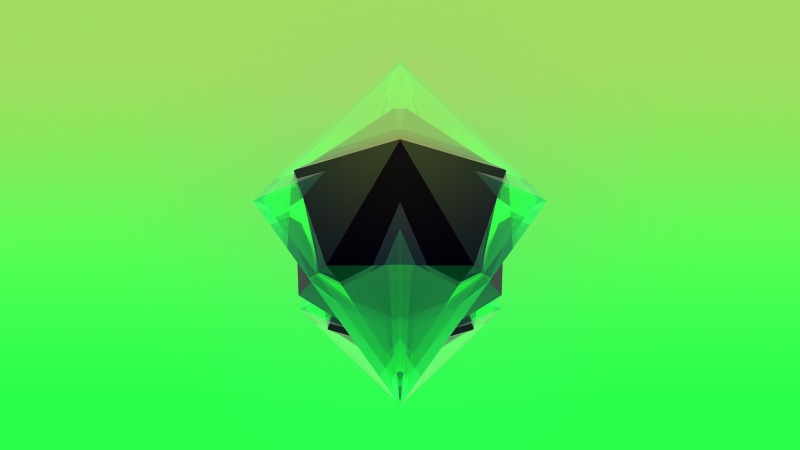 Facets, indoors, single object, umbrella, green color, multi colored, copy space, nature, simple, sign, digital art, architecture, triangle shape