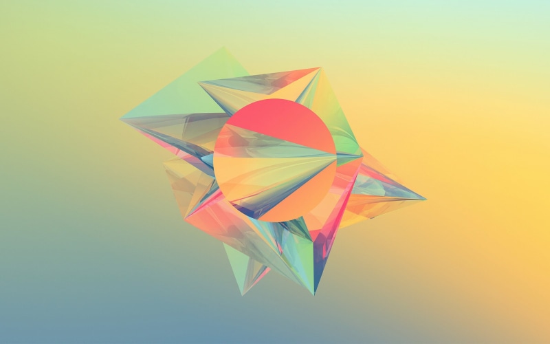 digital art, Justin Maller, studio shot, art and craft, no people, high angle view, digital, geometry, single object, craft, multi colored, shape, creativity