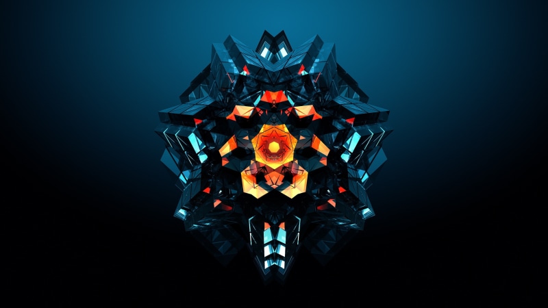 ghost, Destiny (video game), 2K, abstract, simple background, Justin Maller, gradient, CGI, render, geometry, Facets, minimalism, 3D, digital art, symmetry
