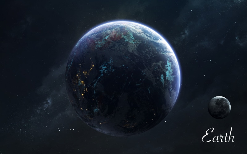 Galaxy, Solar System, by Vadim Sadovski, Planet, The moon, Visual Effects, Moon, Fresh viewpoint, Stars, System, Space, 1080P, Vadim Sadovski, Science Fiction