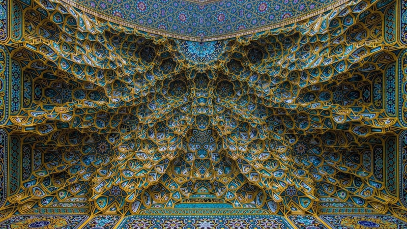 the past, art and craft, texture, ornate, floral pattern, pattern, ceiling, islam, art, multi colored, spirituality, 1080P, religion, built structure