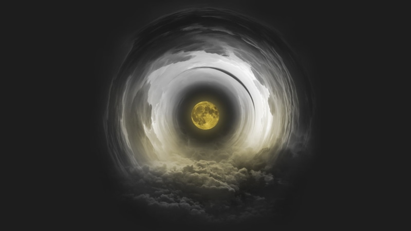 storm, tunnel, science, geometric shape, astronomy, directly above, sky, cloud - sky, night, beauty in nature, night sky, no people, lunar, moon rays, nature