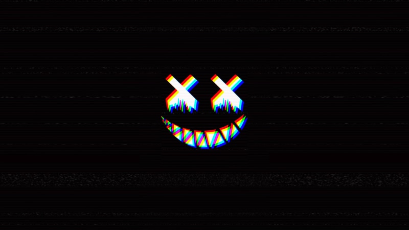 Terror, glitch art, large eyes, crying, errors, minimalism, scary face, dark, smile, smiling, Crazy Face, 1080P