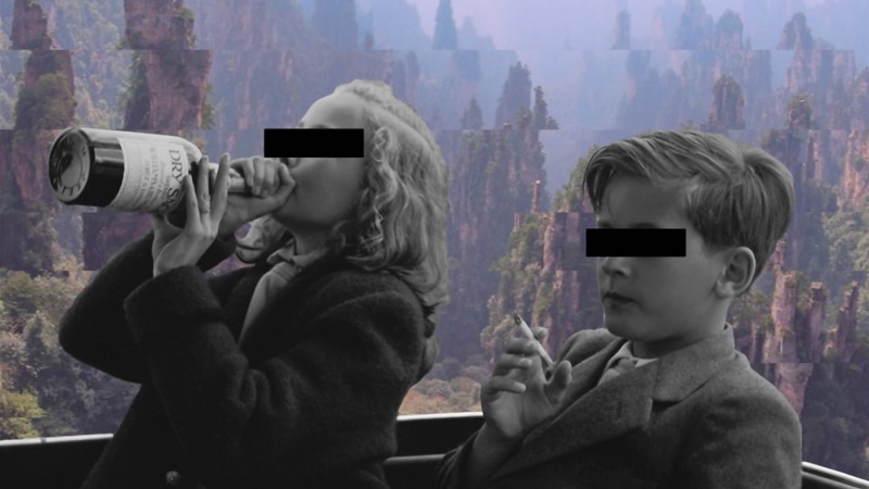 wireless technology, child, people, two people, children, boys, males, rear view, indoors, communication, smoking, photography themes, childhood, digital composite
