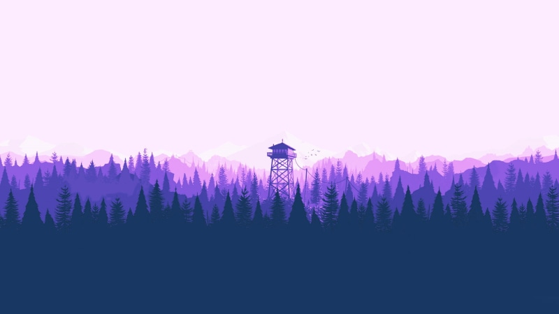 firewatch, blue, silhouette, vaporwave, 1080P, version, sky, built structure, scenics - nature, classic, land, beauty in nature, architecture, tree, growth
