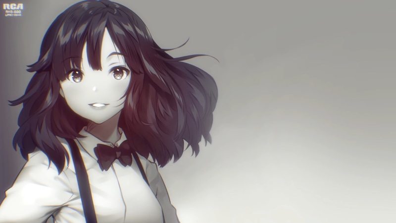 City Pop, copy space, mask - disguise, 1080P, anime girls, close-up, simple background, dark hair, no people, still life, female likeness, hairstyle, single object