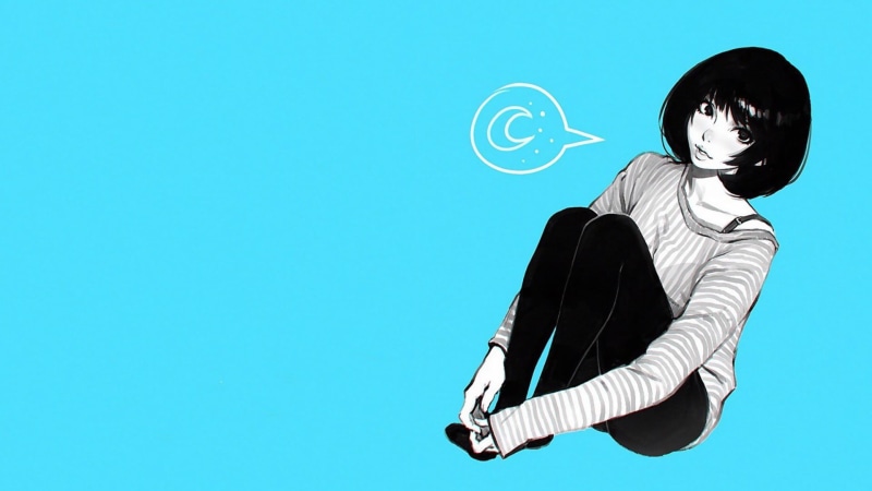 Ilya Kuvshinov, casual clothing, women, real people, lifestyles, copy space, blue background, long hair, 1080P, young adult, artwork, young women, blue