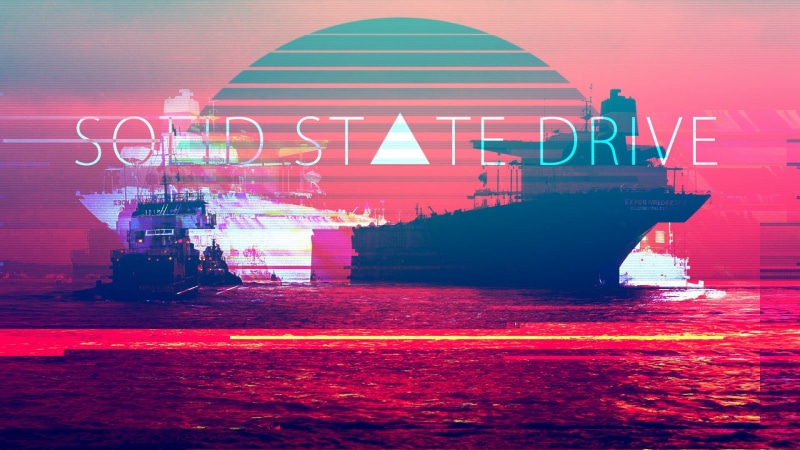 no people, sky, video tape, drive, illuminated, pixel art, communication, water, glitch art, vaporwave, mode of transportation, nautical vessel, transportation