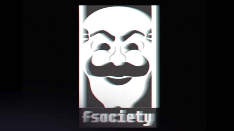 illustration, western script, illuminated, sign, white color, overlay, body part, entrance, mask, close-up, 1080P, white, emotion, fsociety, communication