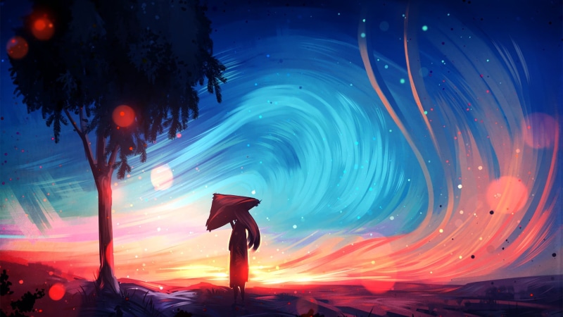 note, 1920x1080 px, Wind, hd, death, Landscape, px, long hair, 1080P, digital, ryky, long, digital art, hair, fantasy art, Trees, fantasy, art, anime