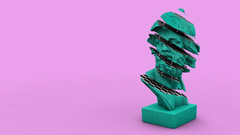 vaporwave, bust, 1080P, simple background