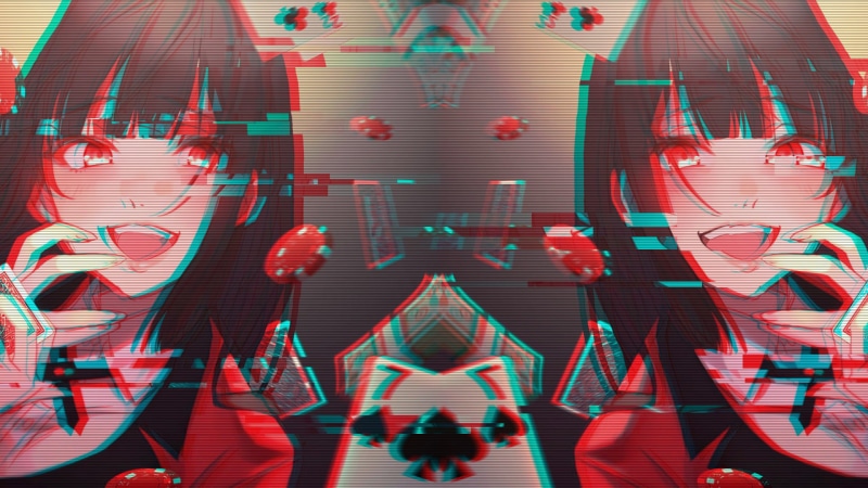 Jabami Yumeko, vaporwave, 1080P, Kakegurui, glitch art