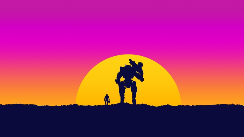 4K, minimal, outrun, art, titanfall