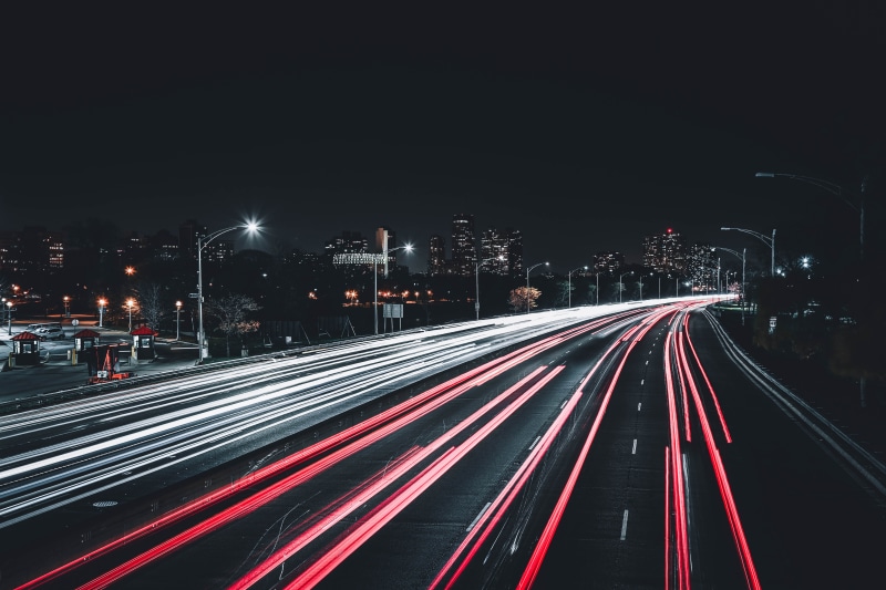 timelapse, transportation, no people, dark, motion, highway, urban Scene, land Vehicle, blurred Motion, lighting Equipment, busy, multiple Lane Highway