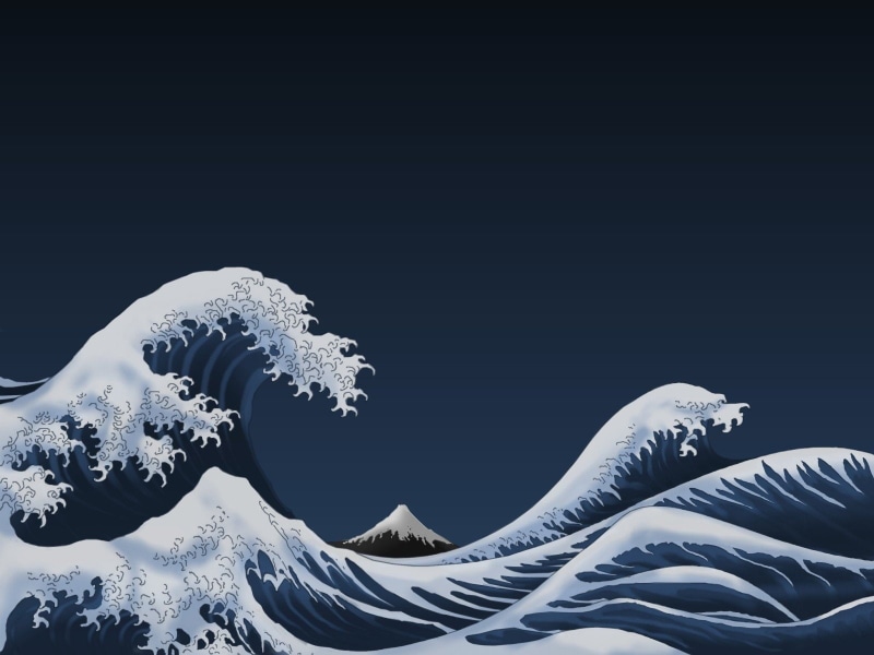 great, Water, kanagawa, The Great Wave off Kanagawa, Wave, Artistic, 720P, painting