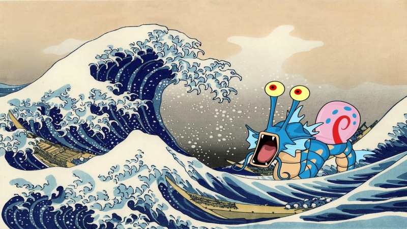 The Great Wave off Kanagawa, representation, nature, wall - building feature, mural, pattern, humor, graffiti, human representation, great, Gary, floral pattern