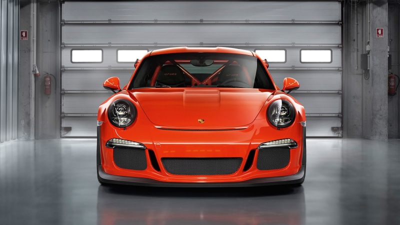 view, porsche, car, rs, front, front view, 1080P, 2015, porsche 911 gt3 rs, orange, orange car, gt