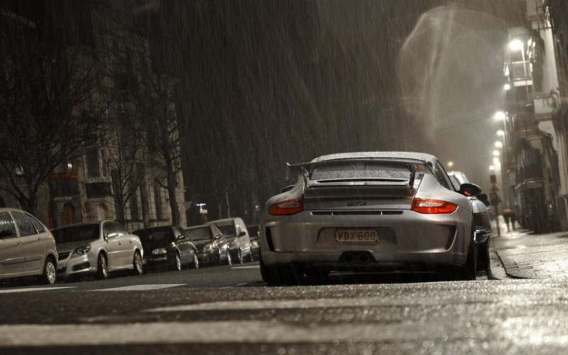 rain, Porsche, Porsche 911 GT3, vehicle, car, 720P