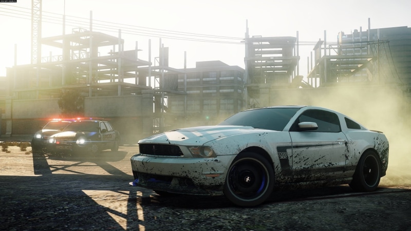 lens flare, sunlight, land vehicle, sky, 1080P, street, Need for Speed: Most Wanted (2012 video game), mode of transportation, outdoors, no people, car