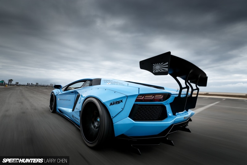 Lamborghini, Lamborghini Aventador, wheel, sky, road, land vehicle, car, outdoors, sports, day, coupe, 1080P, overcast, nature, cloud - sky, travel, blue