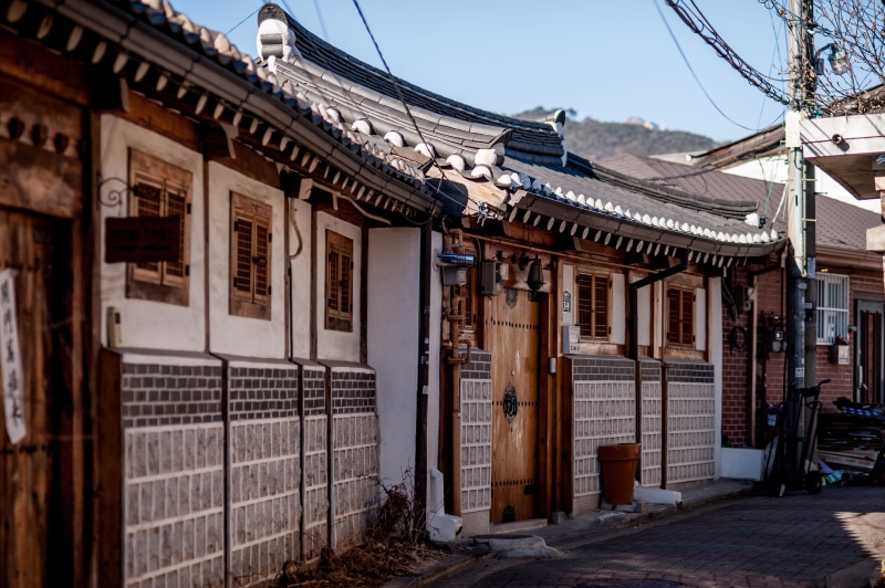 history, travel destinations, built structure, outdoors, seoul, nature, roof tile, sky, traditional, bukchon hanok village, building exterior, building