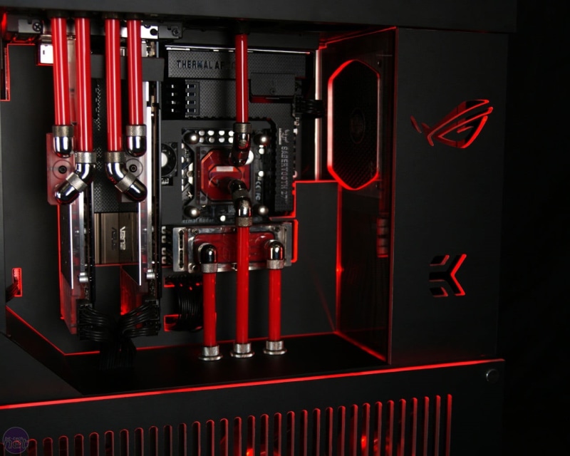 equipment, indoors, computer, red, computer chip, tower, black, still life, connection, technology, PC gaming, electronics industry, 720P, circuit board