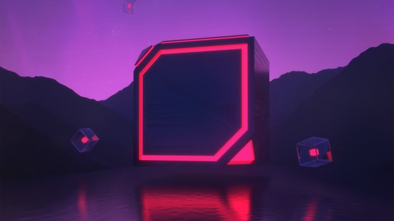 outdoors, architecture, beauty in nature, night, star - space, water, silhouette, tranquility, mountain, nature, computer, red, gaming, illuminated, digital art