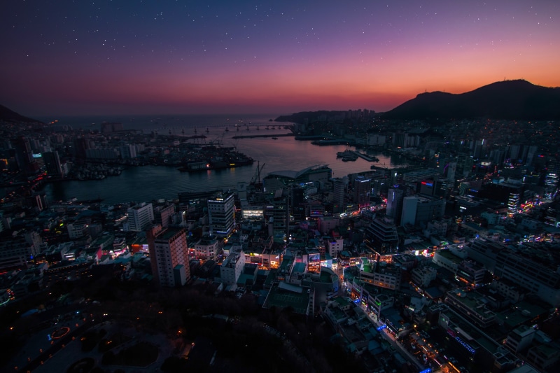 Night, South Korea, 5K, Cities, Busan, City, Cityscape