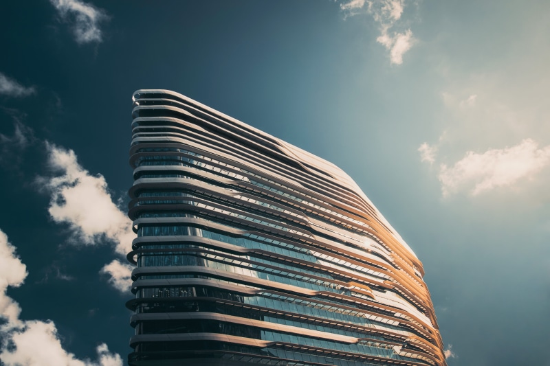 reflection, modern, development, tall - high, architecture, jockeyclub, zahahadid, innovation, city, hong kong, office, creativity, nature, 5K, no people