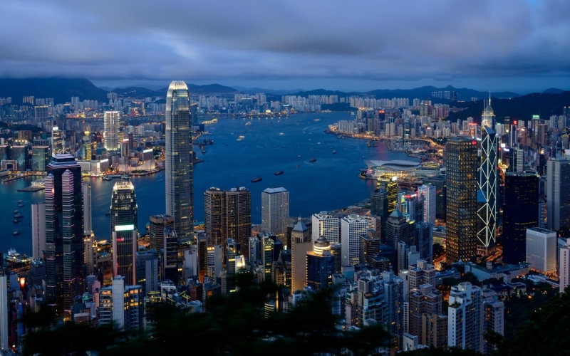 water, landscape, hong Kong Island, urban Skyline, cityscape, building Exterior, skyscraper, no people, kowloon, hong Kong, mountain Peak, development