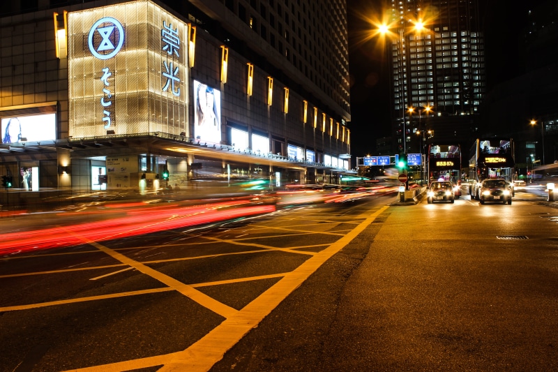 city lights, kowloon, 5K, illuminated, lights, city life, light trail, street light, asia, no people, building, office building exterior, outdoors, night