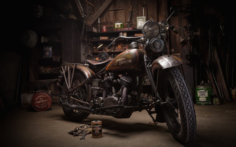 Garage, Motorcycle, 1080P, Harley-Davidson
