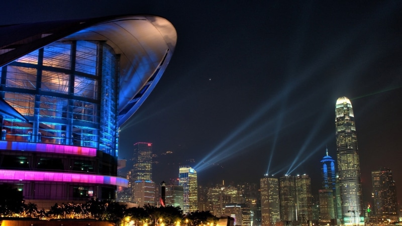 residential district, outdoors, financial district, sky, building exterior, tall - high, city, China, urban skyline, building, no people, night, office building exterior