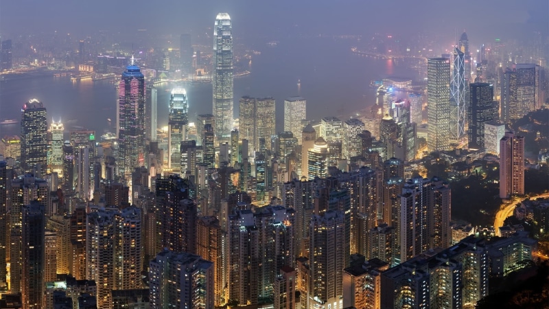 cityscape, building exterior, architecture, Hong Kong, outdoors, office building exterior, night, residential district, sky, China, city, skyscraper, urban skyline