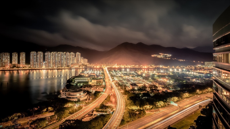 hong, kong, 1080P, Night, city, Hong Kong