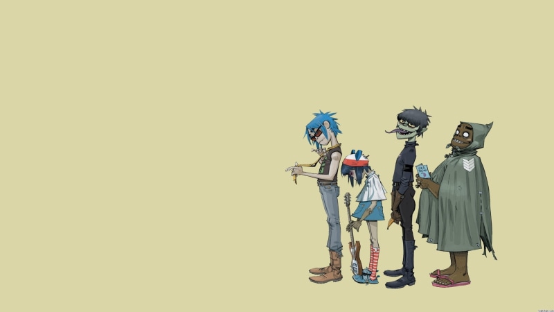 studio shot, men, band, Russel Hobbs, representation, 2-D, Jamie Hewlett, day, 720P, copy space, Gorillaz, headwear, costume, music, unrecognizable person