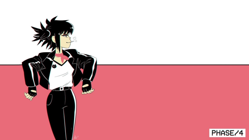 Fingerless gloves, Gorillaz, smoking, Simple Background, Noodle, 1080P, Jacket