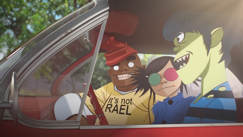 creativity, Humanz, lifestyles, Russel Hobbs, real people, Murdoc Niccals, wooden, car, green, painting, men, representation, woman, Noodle, window, communication