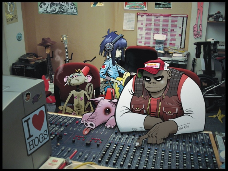 art, 2D, d, 480P, hd, murdoc, russel, music, gorillaz, entertainment, noodle