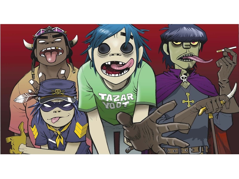 Gorillaz, fun, creativity, halloween, event, Murdoc Niccals, bone, Russel Hobbs, Noodle, screenshot, artwork, celebration, game, portrait, two, disguise
