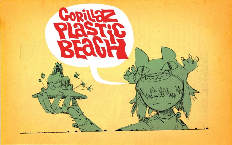 human representation, love, yellow, nature, western script, close-up, red, Jamie Hewlett, 1080P, representation, creativity, paper, message, Plastic Beach