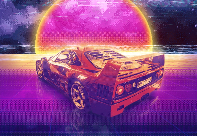 Vaporwave, 1080P, Retro, Artistic, Chillwave, Retro Wave, Sport Car, Car