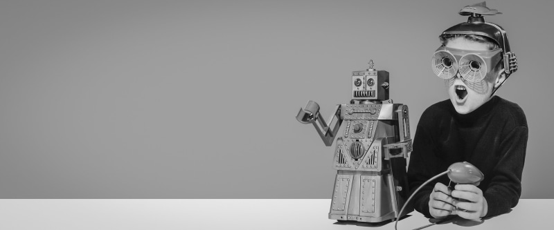 retrofuturism, robot, retro, retrofuture, 4K, boy