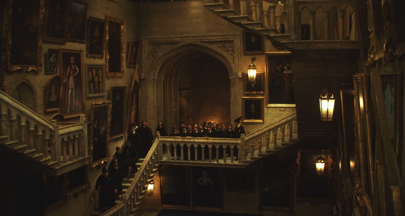 architecture, lifestyles, night, built structure, harry potter  pack 1080p hd, staircase, city, ceiling, 1080P, people, railing, lighting equipment, religion