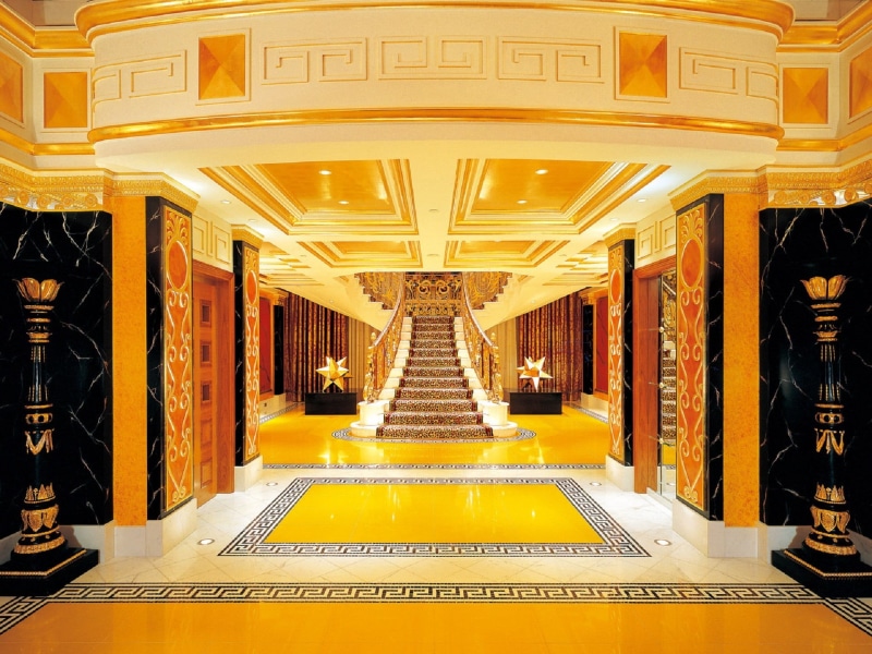 wealth, gold, staircase, elegance, ornate, no people, luxury, arcade, white, brown, the way forward, interior, building, indoors, gold colored, upper class